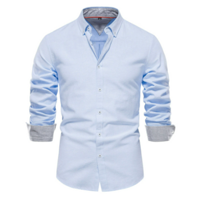Long Sleeve Shirt with Stand-Up Collar for Men