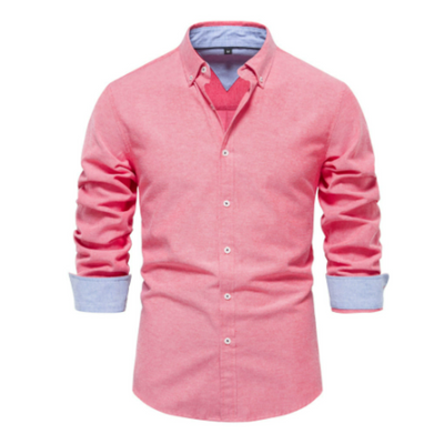 Long Sleeve Shirt with Stand-Up Collar for Men