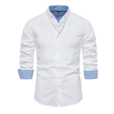 Long Sleeve Shirt with Stand-Up Collar for Men