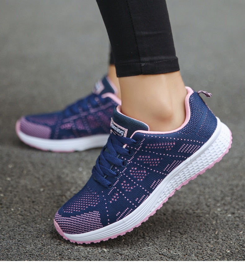 Low-Cut Women's Mesh Running Lace Up Sport Shoes