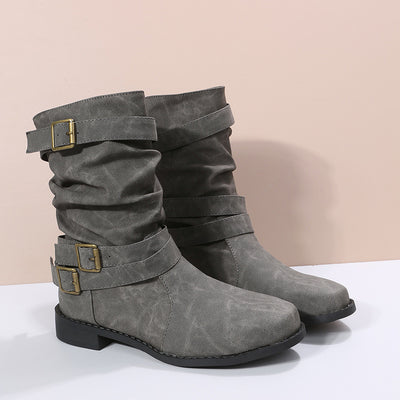 Marlowe – Slouchy Buckle Strap Mid Boot