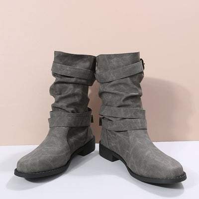 Marlowe – Slouchy Buckle Strap Mid Boot