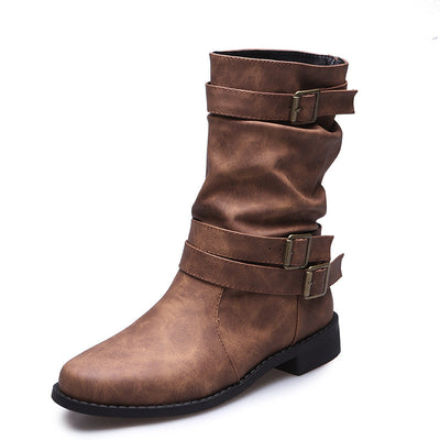Marlowe – Slouchy Buckle Strap Mid Boot