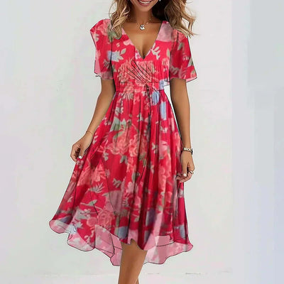 Megan - Midi Dress with Short Sleeves