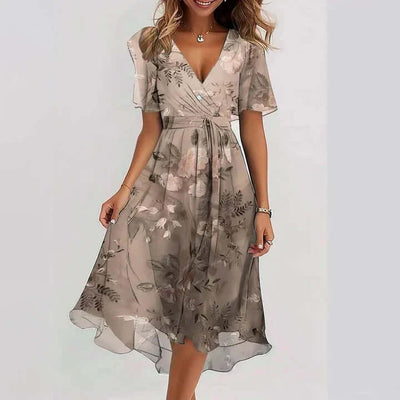 Megan - Midi Dress with Short Sleeves