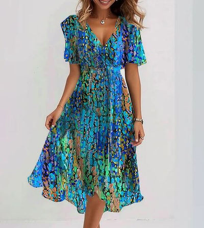 Megan - Midi Dress with Short Sleeves