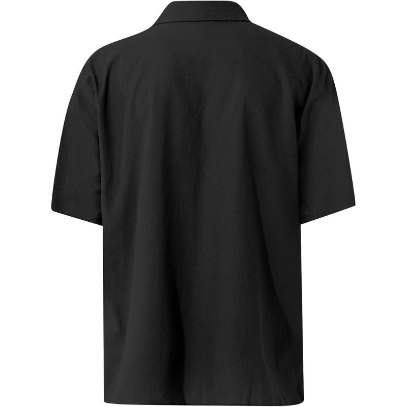 Men’s Linen Short Sleeve Shirt Casual Summer Button Up