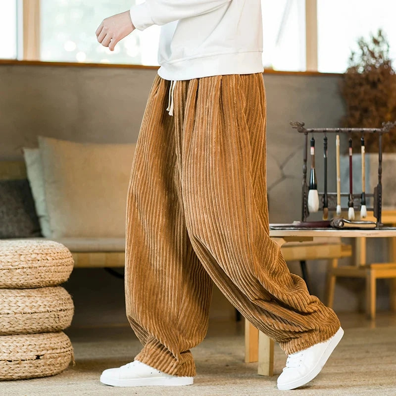 Men’s Wide-Leg Pants with Drawstring Waist