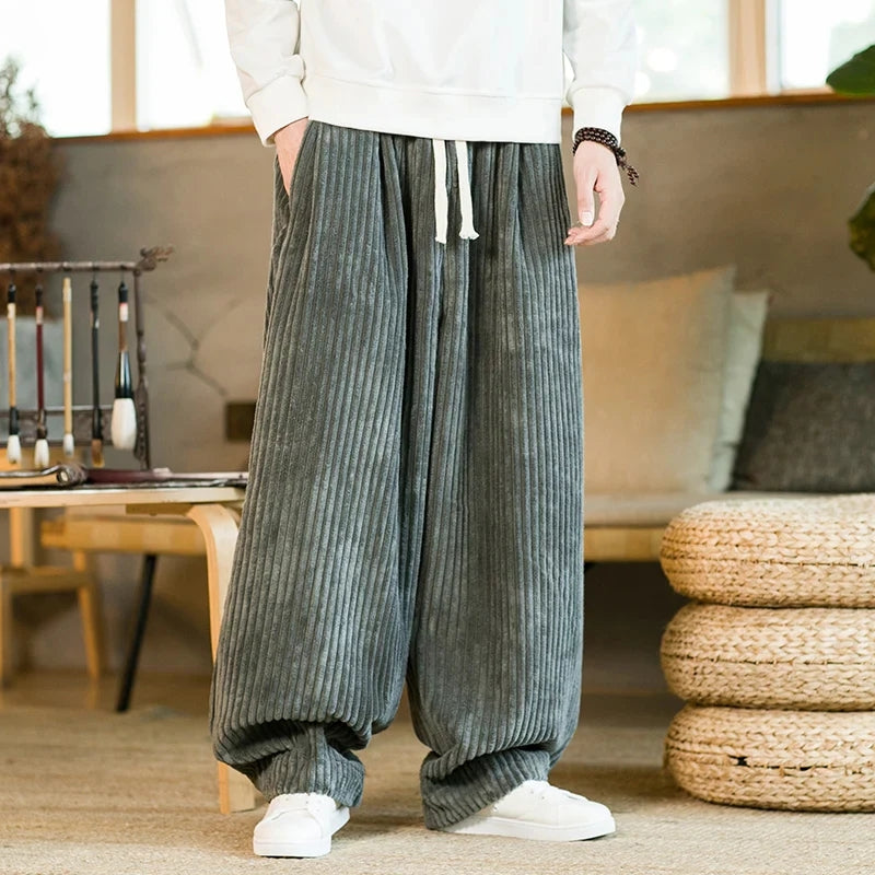 Men’s Wide-Leg Pants with Drawstring Waist