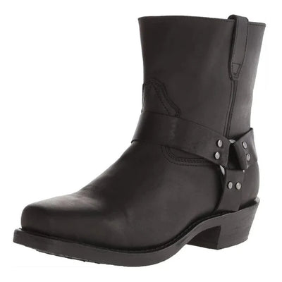 Men’s Mid-Calf Harness Boots with Strap Detail