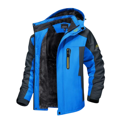 Men’s Fleece-Lined Ski Jacket with Hood and Pockets