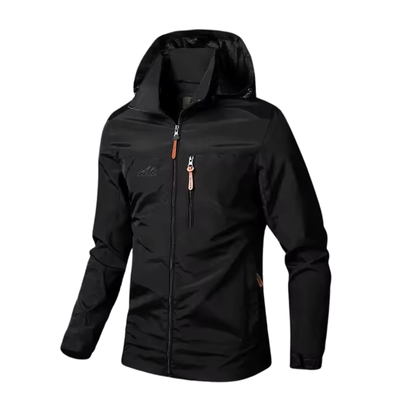 Men's Hooded Outdoor Winter Jacket with Pockets and Elastic Cuffs