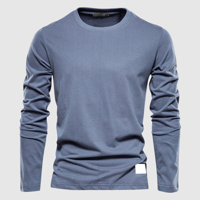Men’s Long Sleeve Round Neck Shirt with Surface for Daily Seasonal Use