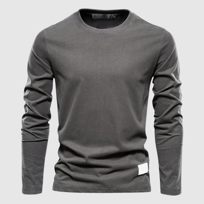 Men’s Long Sleeve Round Neck Shirt with Surface for Daily Seasonal Use