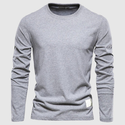 Men’s Long Sleeve Round Neck Shirt with Surface for Daily Seasonal Use