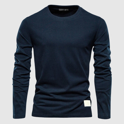 Men’s Long Sleeve Round Neck Shirt with Surface for Daily Seasonal Use