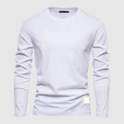 Men’s Long Sleeve Round Neck Shirt with Surface for Daily Seasonal Use