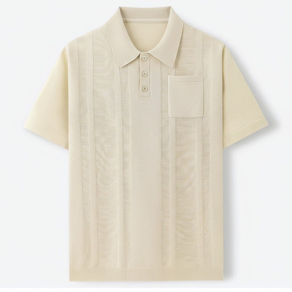 Men’s Polo Shirt with Button Front and Surface for Daily Use