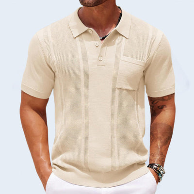 Men’s Polo Shirt with Button Front and Surface for Daily Use