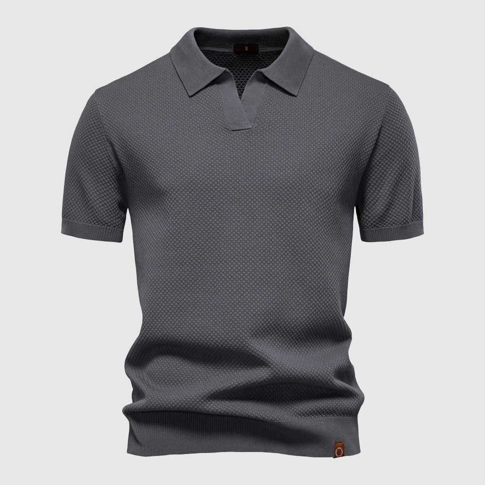 Men’s Polo Shirt with Button Placket and Surface for Daily Use