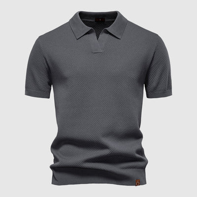 Men’s Polo Shirt with Button Placket and Surface for Daily Use