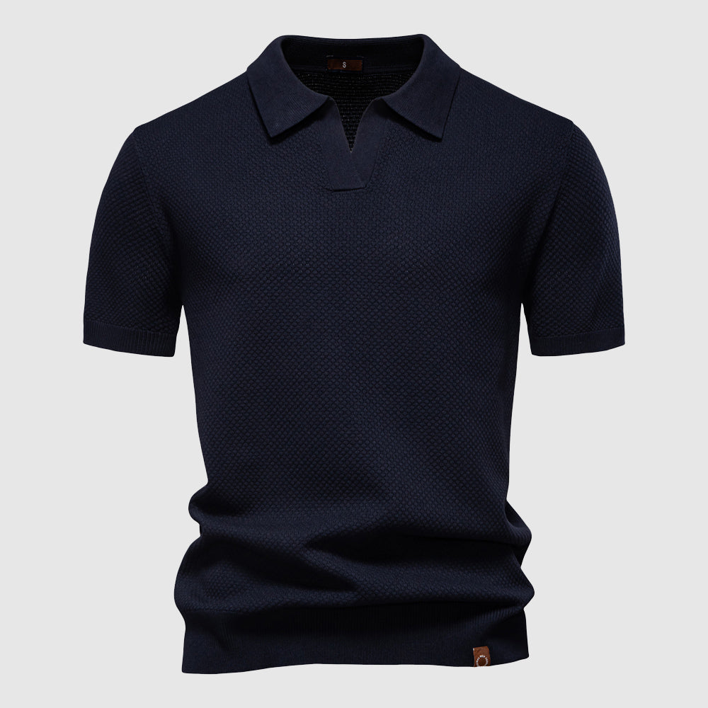 Men’s Polo Shirt with Button Placket and Surface for Daily Use