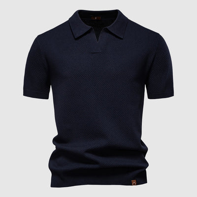 Men’s Polo Shirt with Button Placket and Surface for Daily Use