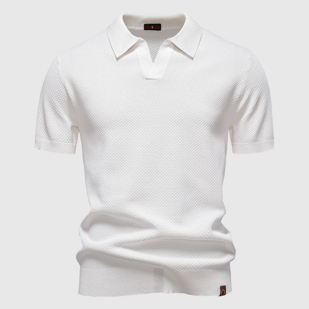 Men’s Polo Shirt with Button Placket and Surface for Daily Use