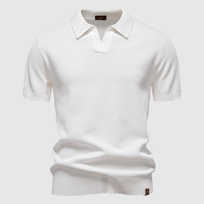 Men’s Polo Shirt with Button Placket and Surface for Daily Use