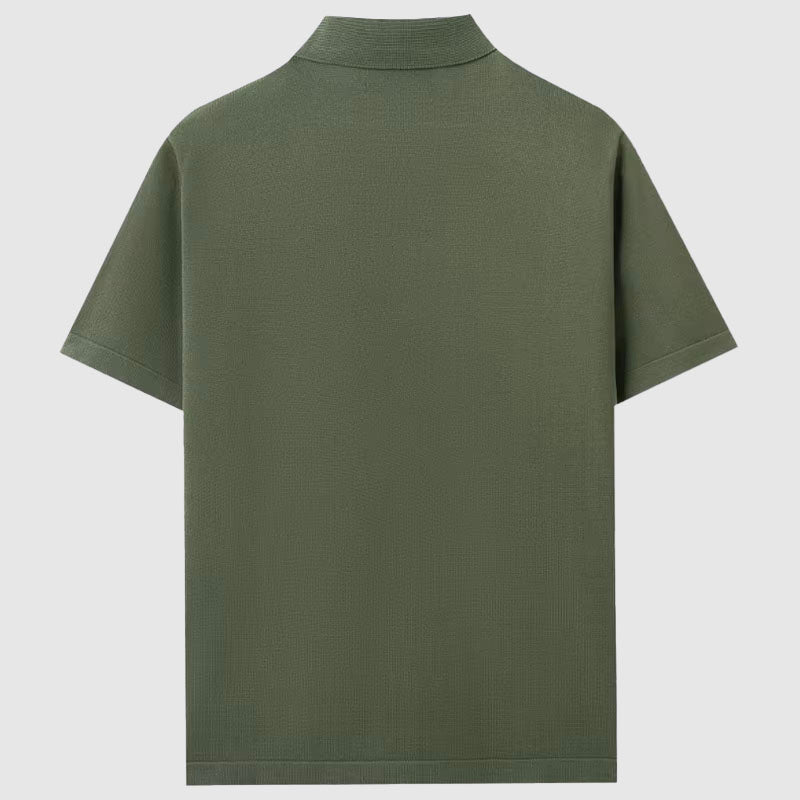 Men’s Short Sleeve Button Shirt with Patterned Front for Summer Use