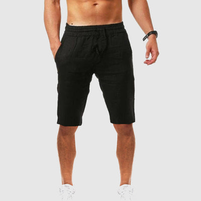 Men’s Shorts with Elastic Waist and Pocket Design for Warm Season Use