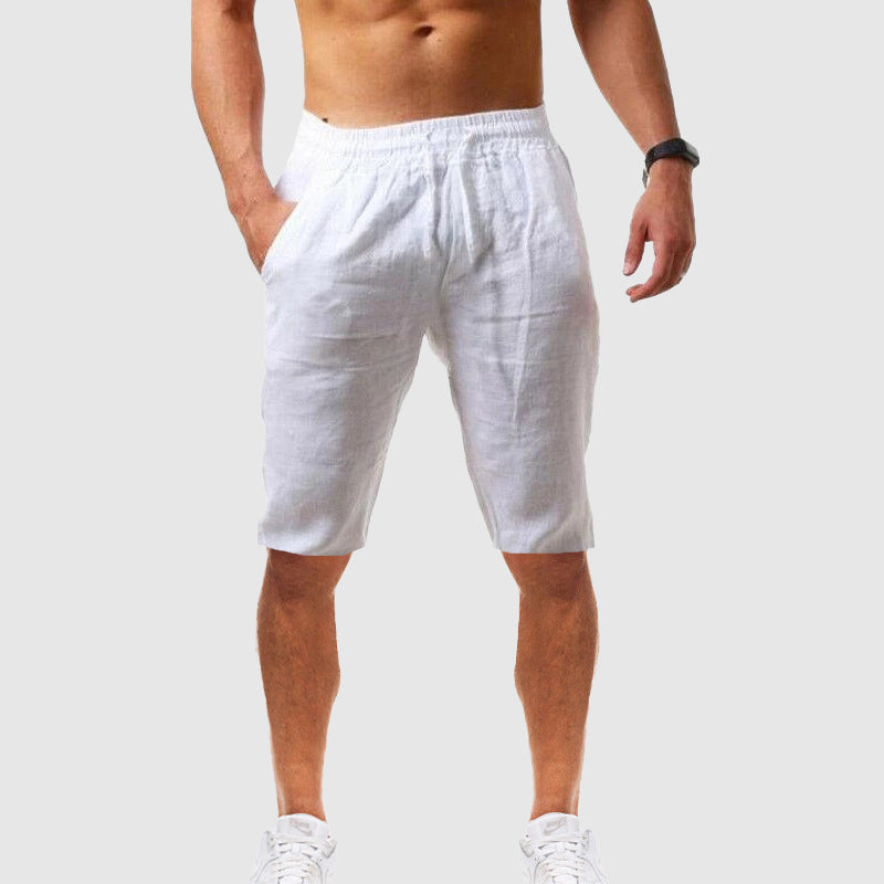 Men’s Shorts with Elastic Waist and Pocket Design for Warm Season Use