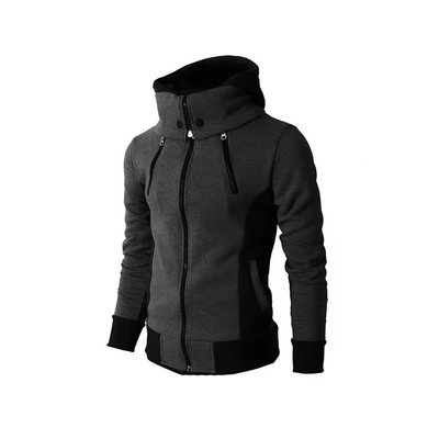 Men’s Zip-Up Hooded Full Sleeves Jacket with Drawstring