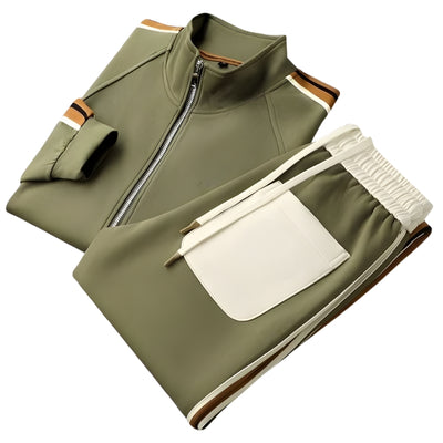 Men’s 2-Piece Tracksuit Set with Zip Jacket and Drawstring Pants