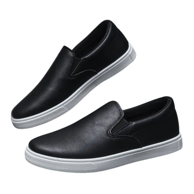 Men’s Brown Slip-On Loafers with Elastic Insets and Modern Style