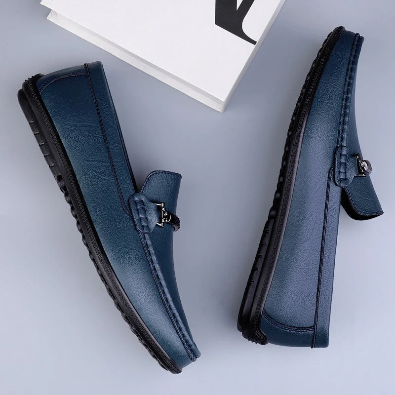 Men's Business Slip On Loafers with Buckle Design