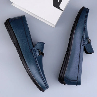 Men's Business Slip On Loafers with Buckle Design