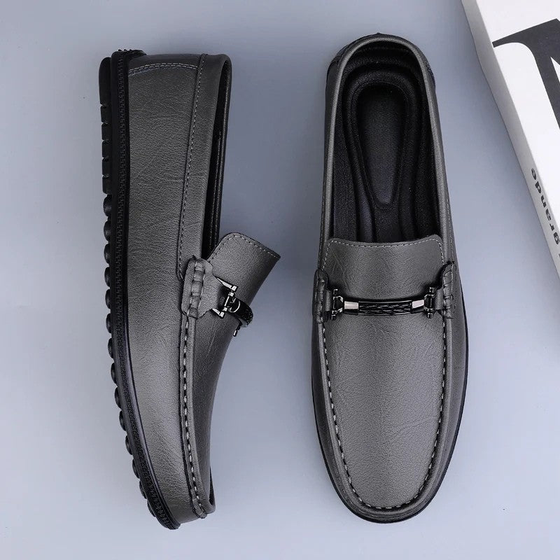 Men's Business Slip On Loafers with Buckle Design