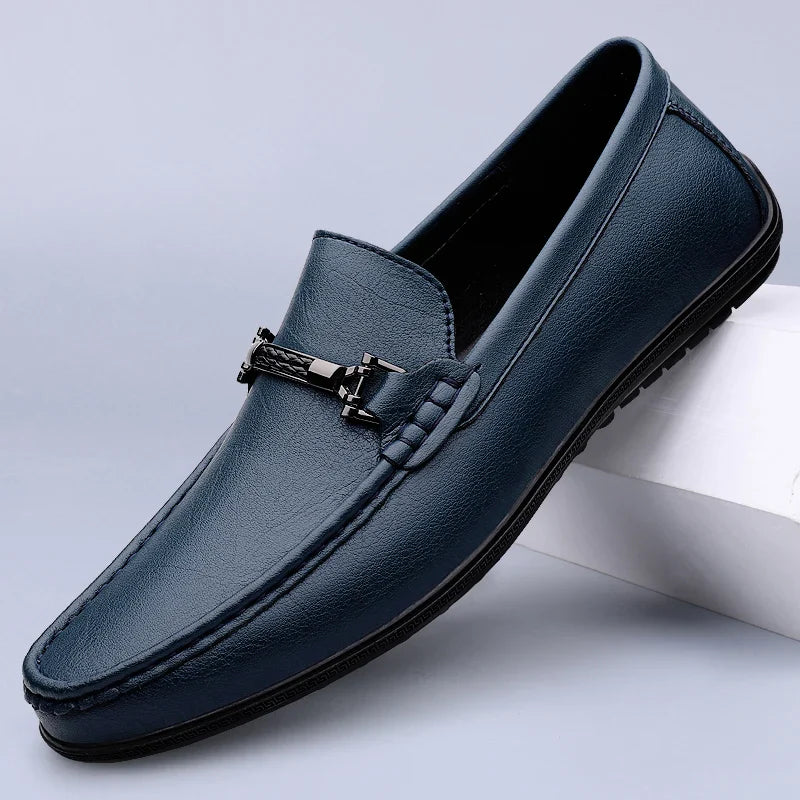 Men's Business Slip On Loafers with Buckle Design