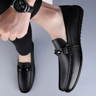 Men's Business Slip On Loafers with Buckle Design
