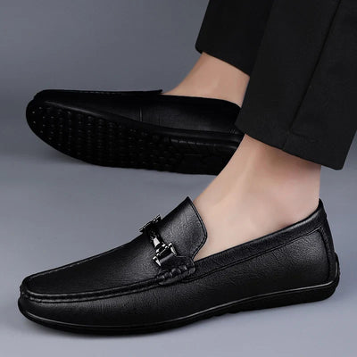 Men's Business Slip On Loafers with Buckle Design