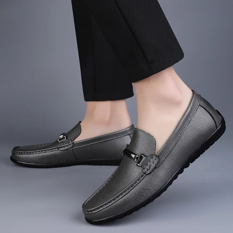 Men's Business Slip On Loafers with Buckle Design