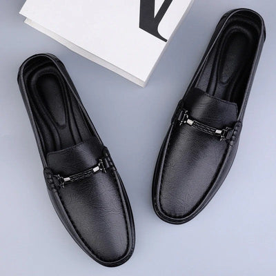 Men's Business Slip On Loafers with Buckle Design