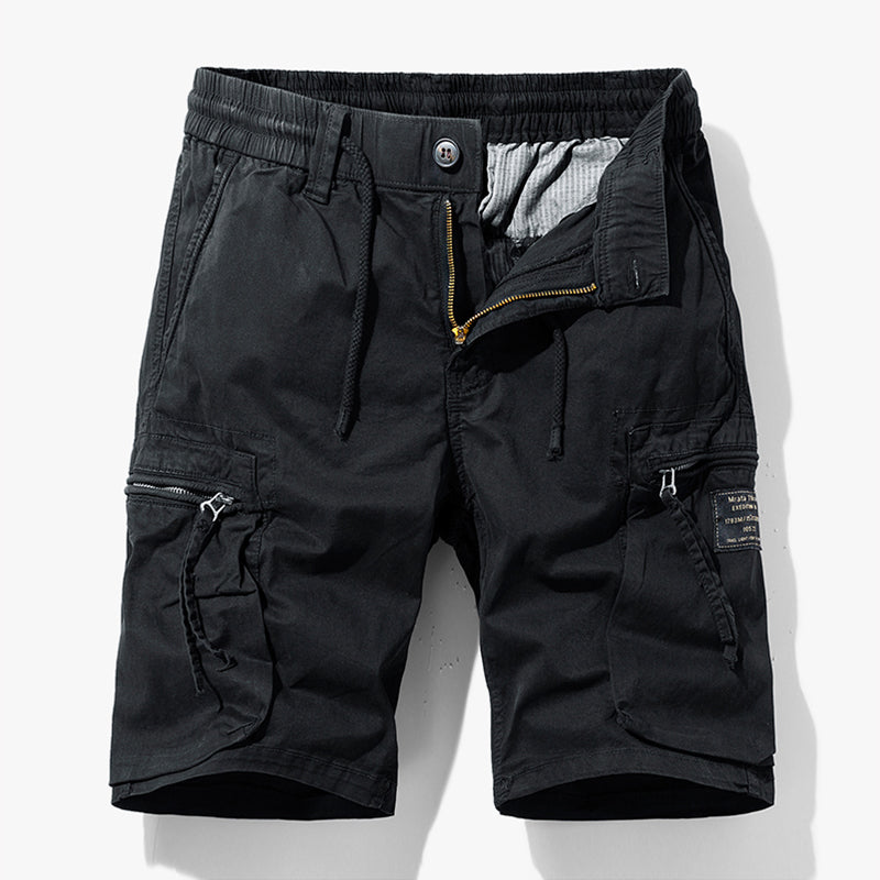 Men's Cargo Shorts with Multiple Pockets Drawstring
