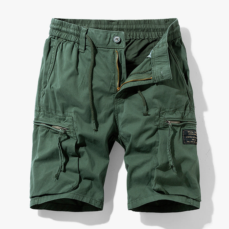 Men's Cargo Shorts with Multiple Pockets Drawstring