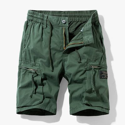 Men's Cargo Shorts with Multiple Pockets Drawstring