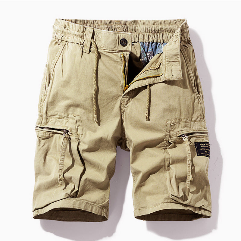 Men's Cargo Shorts with Multiple Pockets Drawstring