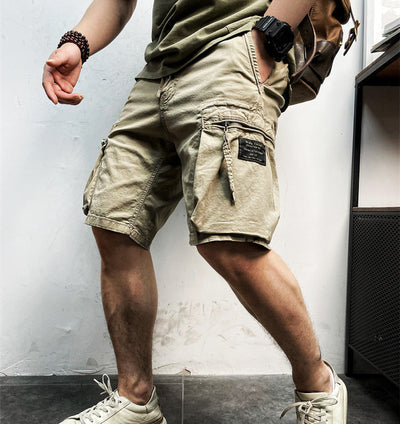 Men's Cargo Shorts with Multiple Pockets Drawstring