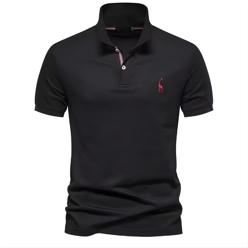 Men's Classic Polo Shirt with Ribbed Collar and Cuffs
