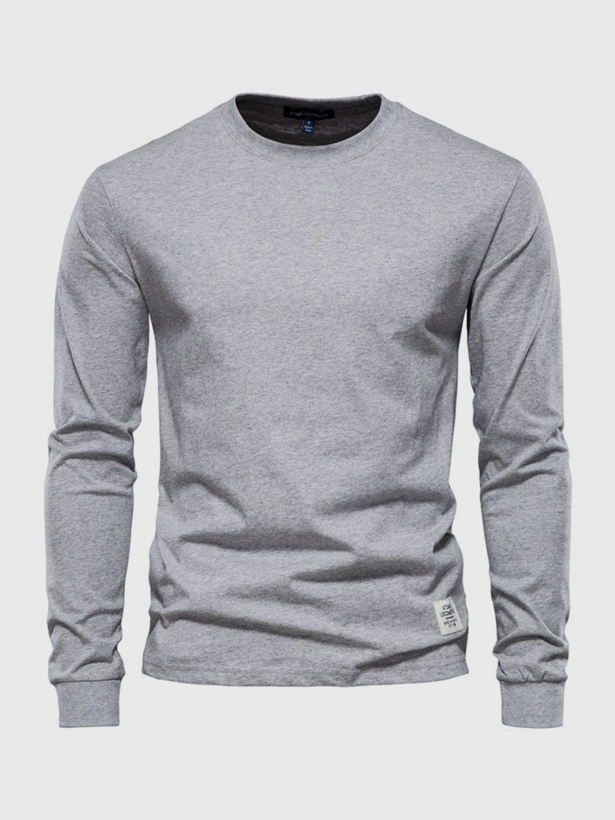 Men's Cotton Long Sleeve Shirt with Crew Neck